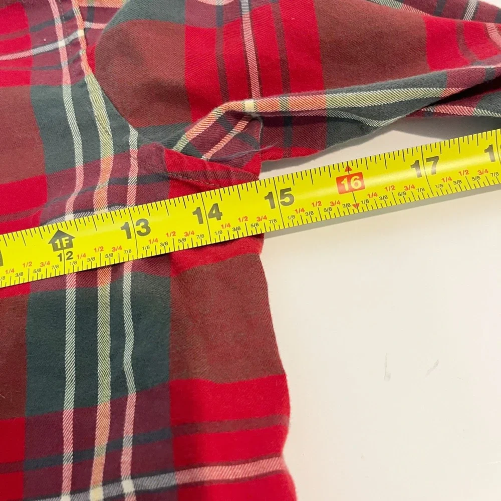 Ralph Lauren Kids Red Green Plaid Button Down Shirt Boys Sz 6 Cotton Long Sleeve